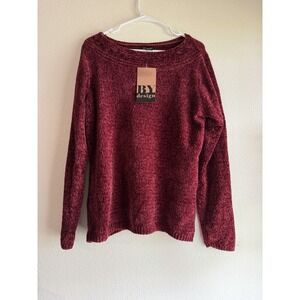 NWT BY Design Sweater Womens X- Large  Red Burgundy Mock Neck